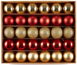 HEITMANN DECO 30er Set Christbaumkugeln Sortiment- Weihnachtsschmuck rot Gold zum Aufhängen - Kunststoffkugel Sortiment - 1