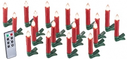 Lunartec Baumkerzen: 20er-Set LED-Weihnachtsbaum-Kerzen mit IR-Fernbedienung, rot (Kabellose Christbaumkerzen) - 1