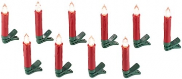 Lunartec Baumkerzen: 20er-Set LED-Weihnachtsbaum-Kerzen mit IR-Fernbedienung, rot (Kabellose Christbaumkerzen) - 5