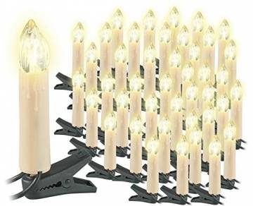 Lunartec Lichterkette Weihnachten: 2er-Set LED-Weihnachtsbaum-Lichterketten, je 20 LED-Kerzen, IP44 (Christbaum-Kerzen) - 1