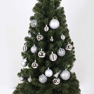 No One&U Weihnachtskugeln Ornamente für Weihnachtsbaum, bruchsicher, Weihnachtsbaumschmuck, hängende Kugeln für Urlaub, Hochzeit, Party, Dekoration, 6,1 cm x 24 Stück rot - 6