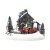 YEJIE Miniaturmodell Kreative Farbe LED Beleuchtung Weihnachten small Train Village Haus leuchtende Landschaft Schnee Figuren Harz Desktop Ornament Dekorationsverzierungen - 1