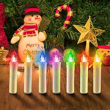 ZIYOUDOLI 20er RGB LED Kerzen Weihnachtskerzen IP64 wasserdicht , Dimmbar mit Fernbedienung und Timerfunktion,als Dekoration für Weihnachten,Weihnachtsbaum, Weinachten LED Kerzen Lichterkette - 3