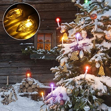 50er Weinachten LED Kerzen Kabellos RGB Weihnachtskerzen Christbaumkerzen Dimmen Flackern Baumkerze-Set,LED-Lichtfarbe RGB + warmweiß - 5