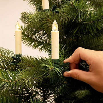 Deuba 30x LED Weihnachtsbaumkerzen kabellos weiß Fernbedienung Timer Flackern Dimmbar Christbaumkerzen Weihnachtskerzen - 3