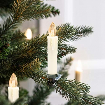EINFEBEN 10x LED Weihnachtskerzen Kabellos, Christbaumkerzen mit Fernbedienung Timer Dimmbar, Warmweiß Kerzen für Weihnachtsbaum, Weihnachtsdeko - 2
