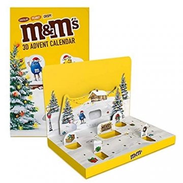M&M'S Adventskalender 2021, Peanut, Chocolate und Crispy Schokolade, Weihnachtskalender, 346 g - 1