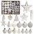 Weihnachtskugeln, 78-teiliges Christbaumschmuck-Set Silber und Weiß Weihnachtskugel hängende Ornamente - 1