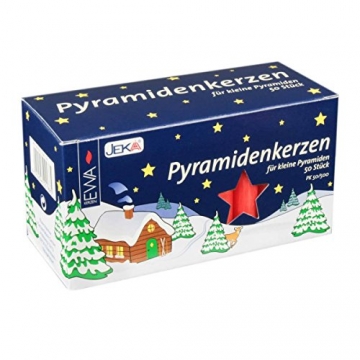 JEKA Pyramidenkerzen klein, rot ca. 14 x 74 mm 50 Stück/Pack, Weihnachtskerzen, Adventskerzen, Christbaumkerzen, Baumkerzen, Kerzen - 1
