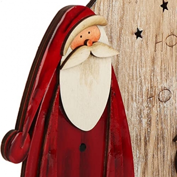 com-four® Dekorativer Aufsteller für Weihnachten - Weihnachtsmann aus Holz lackiert - Premium Weihnachtsdekoration zum Hinstellen (01 Stück - Santa Claus 33cm) - 3
