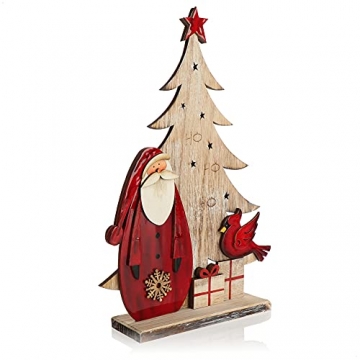 com-four® Dekorativer Aufsteller für Weihnachten - Weihnachtsmann aus Holz lackiert - Premium Weihnachtsdekoration zum Hinstellen (01 Stück - Santa Claus 33cm) - 8