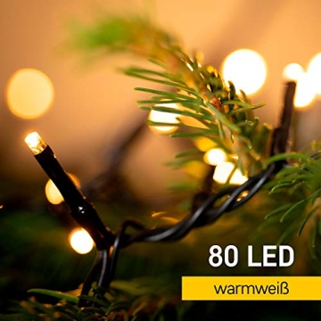 Emos LED Lichterkette Typ Classic warm, Länge 8m, 80 LEDs, 230V mit Stecker, geeignet für Innen und Außen Schutzklasse IP44, Farbtemperatur: warmweiß - 4