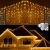 Geemoo Eiszapfen Lichterkette Außen Warmweiß, 360 LED Weihnachtsbeleuchtung Lichtervorhang Eisregen Lichterkette Stecker mit Fernbedienung, 8 Modi Dimmbar für Innen und Außen Deko - 1