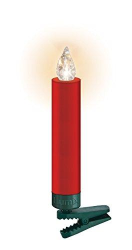 Krinner Premium Mini, kabellose LED-Mini-Christbaumkerzen, Basis-Set mit 12 Kerzen und IR-Fernbedienung, Flackermodus, Rot, Art. 75446 - 5