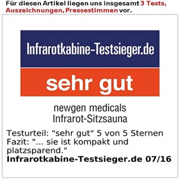 newgen medicals Infrarotkabine: Kompakte Infrarot-Sitzsauna aus Hemlock-Holz, 760 W, 0,62 m² (Infrarotsauna) - 6