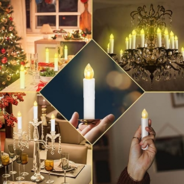 SunJas 10/20/30/40 Weihnachten LED Kerzen Lichterkette Kerzen Weihnachtskerzen Weihnachtsbaum Kerzen mit Fernbedienung Kabellos Timer (30er) - 7