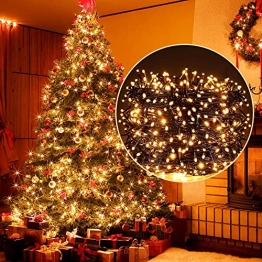2000 LED Lichterkette Außen 50m - Elktry 8 Modi Weihnachtsbeleuchtung innen mit stecker, Warmweiß IP44 Wasserdicht Cluster Lichterkette Weihnachten für Weihnachtsbaum Kinderzimmer Garten Balkon - 1