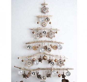 Adorfine 15 Stück Weihnachtskugeln Ornamente Christbaumkugeln aus Kunststoff Weihnachtsbaum Anhänger Ballkugel für Weihnachten Hochzeitsfest Dekoration（Silber/Champagner Gold,Ø 8cm） - 6