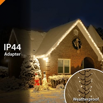 ANSIO® Lichterkette außen Innen 9m 720 LED Cluster lichterkette Weihnachtsbaum Lichtketten Strom Für Weihnachten, balkon, fenster, Weihnachtsdekoration | Warmweiß Weihnachtsbeleuchtung | Grünes Kabel - 3