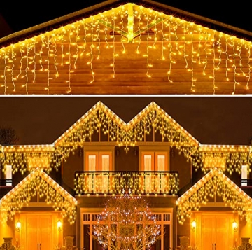BELLALICHT Lichterkette Außen 400er/10m - LED Lichtervorhang mit Timer, IP44 wasserdicht 8 Modi für Innenausstattung Außenbereich Schlafzimmer Hochzeit Weihnachten Party - 1