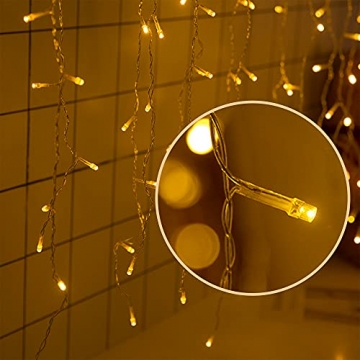 BELLALICHT Lichterkette Außen 400er/10m - LED Lichtervorhang mit Timer, IP44 wasserdicht 8 Modi für Innenausstattung Außenbereich Schlafzimmer Hochzeit Weihnachten Party - 5