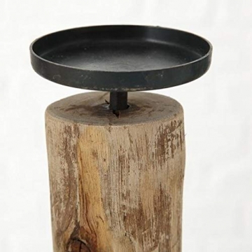 Boltze Candlestick Tempe Vintage Set of 3 Wooden Brown - 5