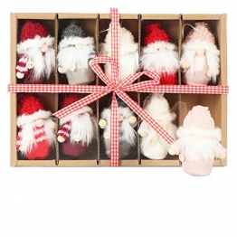 com-four® 10x Premium Weihnachtsmann-Anhänger für den Weihnachtsbaum, Bezaubernde Christbaum-Figuren Anhänger als Baumbehang, Weihnachtsschmuck oder Geschenk-Anhänger (Design 20 - fünf Farben) - 1