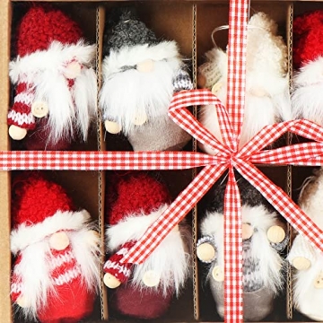 com-four® 10x Premium Weihnachtsmann-Anhänger für den Weihnachtsbaum, Bezaubernde Christbaum-Figuren Anhänger als Baumbehang, Weihnachtsschmuck oder Geschenk-Anhänger (Design 20 - fünf Farben) - 4