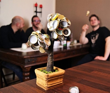 Deckel Bonsai - Magnetischer Kronkorkenbaum mit 3 Magneten/Perfekte Geschenkidee für Biertrinker/Partyspiel (Braun) - 3