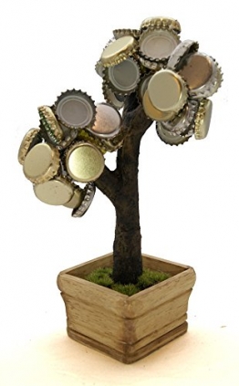 Deckel Bonsai - Magnetischer Kronkorkenbaum mit 3 Magneten/Perfekte Geschenkidee für Biertrinker/Partyspiel (Braun) - 1
