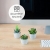 DEZORI Kunstpflanzen [3er Set] - Künstliche Pflanzen mit grauem Topf und weißen Steinen - Künstliche Sukkulenten - Deko Pflanzen - Schreibtisch Deko - 4
