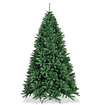 DREAMADE 180cm Klappbarer Weihnachtsbaum, Künstlicher Tannenbaum aus PVC, Kunst Christbaum für Zuhause/Outdoor, Festtagsdekoration mit Metallständer, Grün - 7