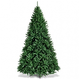DREAMADE 270cm Klappbarer Weihnachtsbaum, Künstlicher Tannenbaum aus PVC, Kunst Christbaum für Zuhause/Outdoor, Festtagsdekoration mit Metallständer, Grün - 1