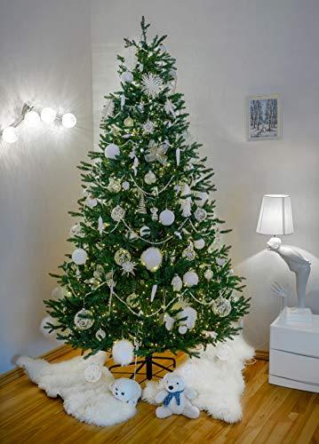 eveXmas 180cm Künstlicher Weihnachtsbaum, Tannenbaum Adele Klassik Grün, 528 Zweige 100% PE-Spitzen, inklusive Metallständer - 6