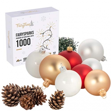 FAIRYTREES künstlicher Weihnachtsbaum BAYERISCHE Tanne Premium, Material Mix aus Spritzguss & PVC, inkl. Holzständer, 180cm - 8