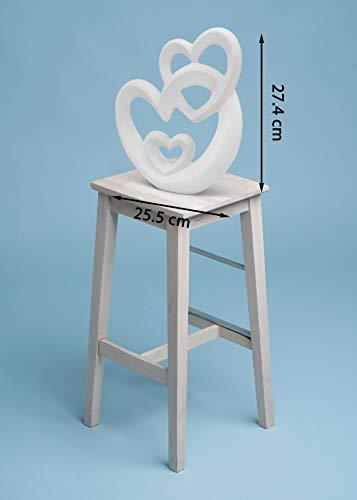 FeinKnick harmonisches Herz zur Dekoration aus Keramik - modernes Dekoherz 27cm groß in Weiß - Deko in Herzform - Keramikherz - 6