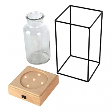 Gadgy Beleuchte Vase Glas | Tischvase mit Blumenlampe | Vasen Deko | Deko Wohnzimmer modern| Skandinavisch/Industrial 22,5 x 10,8 x 10,8 cm - 7