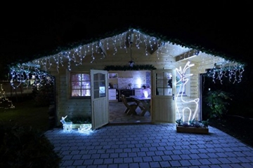 GARTENPIRAT Eisregen Lichterkette 6m 240 LED Weihnachtsbeleuchtung kaltweiß außen - 3
