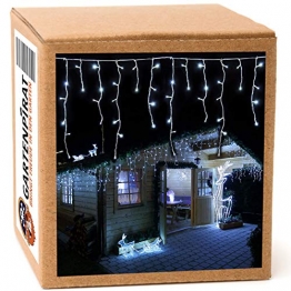 GARTENPIRAT Eisregen Lichterkette 6m 240 LED Weihnachtsbeleuchtung kaltweiß außen - 1