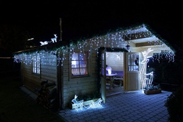 GARTENPIRAT Eisregen Lichterkette 6m 240 LED Weihnachtsbeleuchtung kaltweiß außen - 4