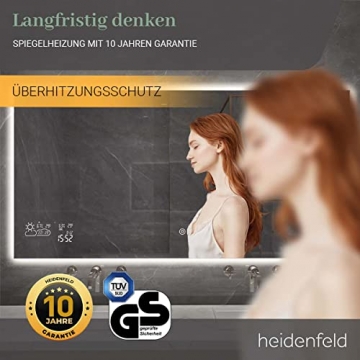Heidenfeld Infrarotheizung HF-HS200 mit Touchpanel - ?? ????? ???????? - 500 Watt - 120 x 60 cm - WiFi Spiegelheizung - LED Beleuchtung - Spiegel - Infrarot Heizpaneel - 9
