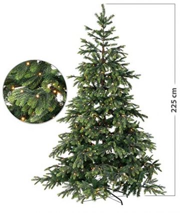 infactory Christbaum: Künstlicher Weihnachtsbaum mit 500 LEDs und 70 Ästen, 225 cm, grün (Elektrischer Weihnachtsbaum) - 2