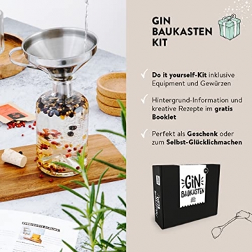 Just Spices Gin Set I Gin selber machen - 15 Hochwertige Botanicals und Gewürze + Rezepte I Geschenkset für Männer und Frauen I Gin Tonic Personalisiert Baukasten Kit - 5