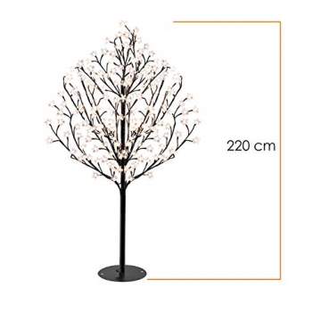 KESSER® Kirschblütenbaum mit Fernbedienung 220 LED | 220cm Lichterbaum Indoor Outdoor Metallfuß Stabil | Weihnachten Beleuchtung Leuchtbaum Warmweiß - 5