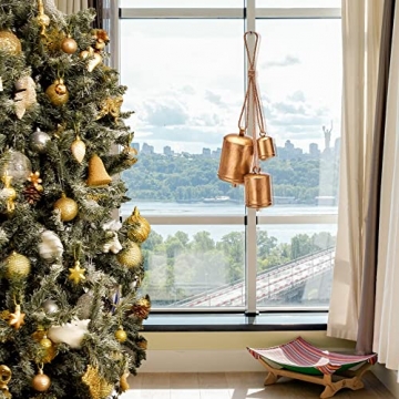 KPCB Weihnachtsglocke Windspiele Hanging Harmony Bells Garden Set mit 3 Rustikalen Bronzeglocken - 5