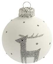 KREBS & SOHN 20er Set Glaskugeln - Weihnachtsbaumschmuck zum Aufhängen - Christbaumkugeln - Weiß, Silber und Glitzer - 2