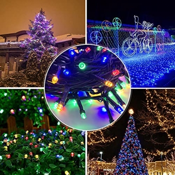 LED Lichterkette außen und innen RGB Weihnachtsbeleuchtung Lichterkette mit 8 Leuchtmodi + Memory-Funktion, Wasserdicht für Weihnachtsbaum, Party, Hochzeit, Balkon, 20m, 200LEDs - 5