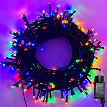 LED Lichterkette außen und innen RGB Weihnachtsbeleuchtung Lichterkette mit 8 Leuchtmodi + Memory-Funktion, Wasserdicht für Weihnachtsbaum, Party, Hochzeit, Balkon, 20m, 200LEDs - 7