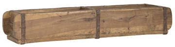 LS-LebenStil Alte Holz Aufbewahrung-Box Ziegelform 2-Fach Braun 57x15x10cm Original Unika - 2