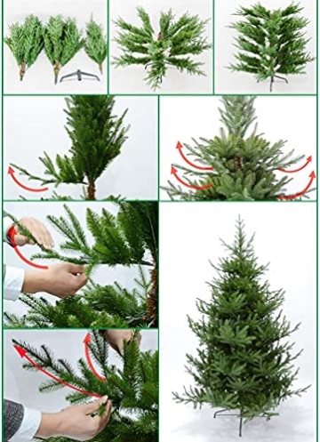LSDRALOBPOI Weihnachtsbaum künstlich Christbaum Künstlicher Weihnachtsbaum mit Metallständer und 8 Beleuchtungsmodi 1013(Color:Green;Size:270cm) - 4